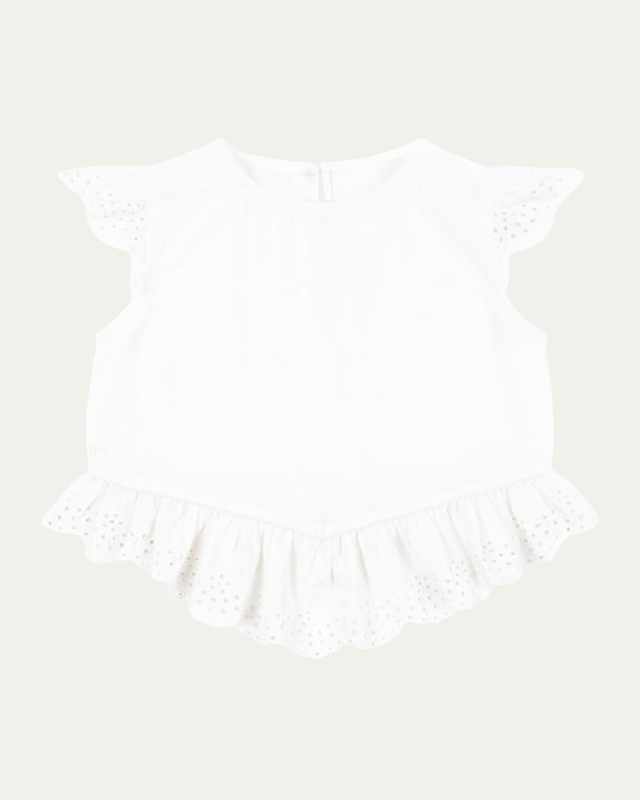 Rosie H-W x Girl's Fiori Broderie Peplum Top, Size 18M-